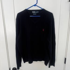 Vintage Polo Ralph Lauren Lambswool V Neck Sweater. Casual, Preppy, Pullover. XL